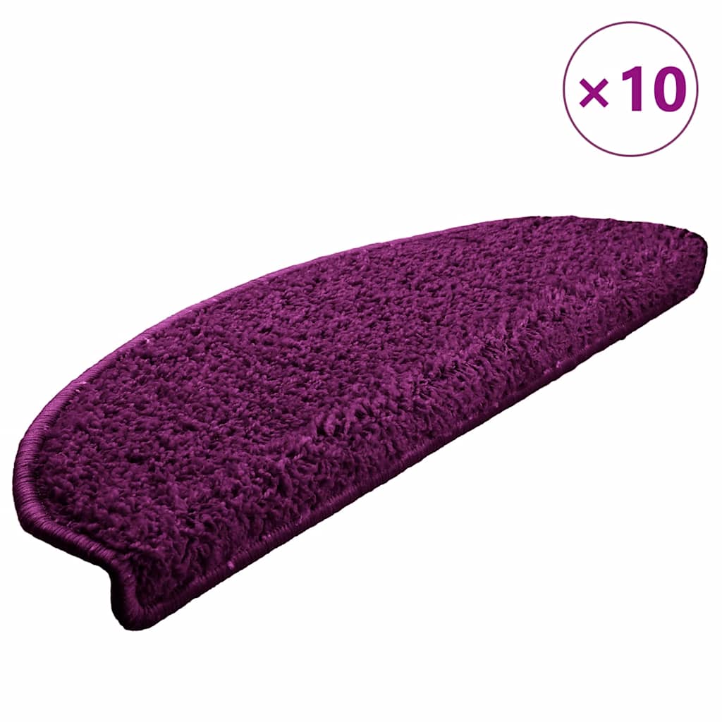 Prostirke za stepenice 10 kom 65x21x4 cm ljubičaste poluokrugle velike