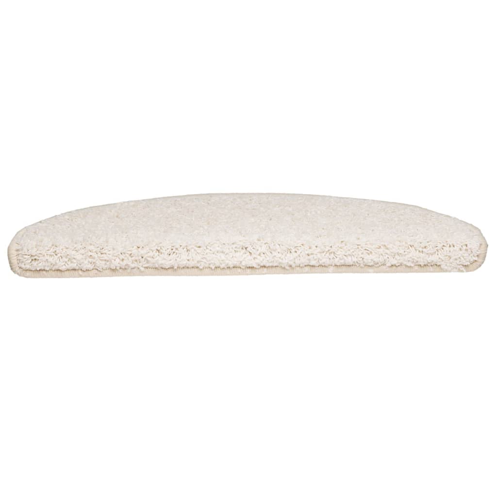Prostirke za stepenice 10 kom 65x21x4 cm Bijele poluokrugle velike