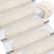 Prostirke za stepenice 10 kom 65x21x4 cm Bijele poluokrugle velike