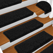 Prostirke za stepenice 10 kom 65x21x4 cm Crne s pravokutnim rubom