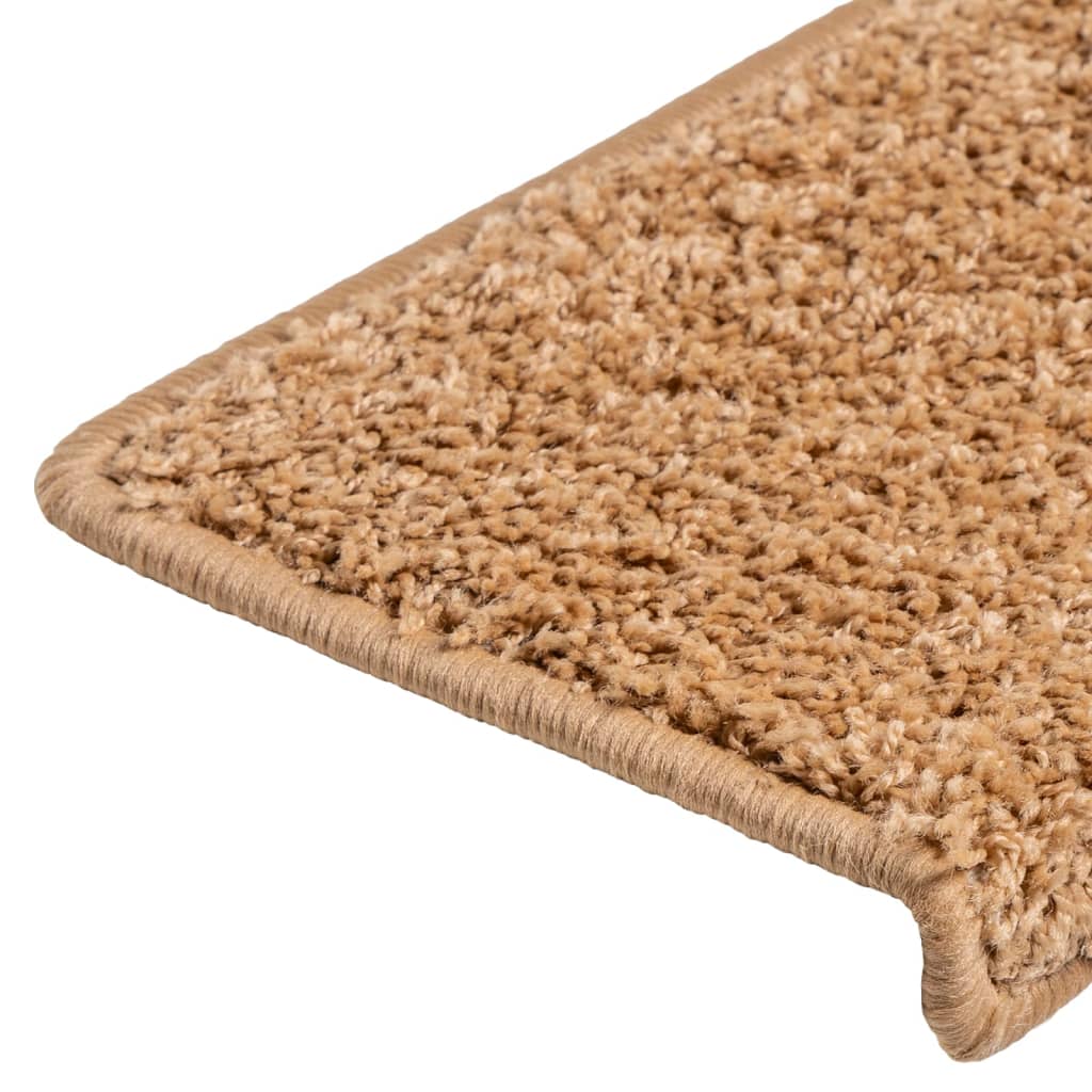 Prostirke za stepenice 10 kom 65x21x4 cm bež pravokutni rub