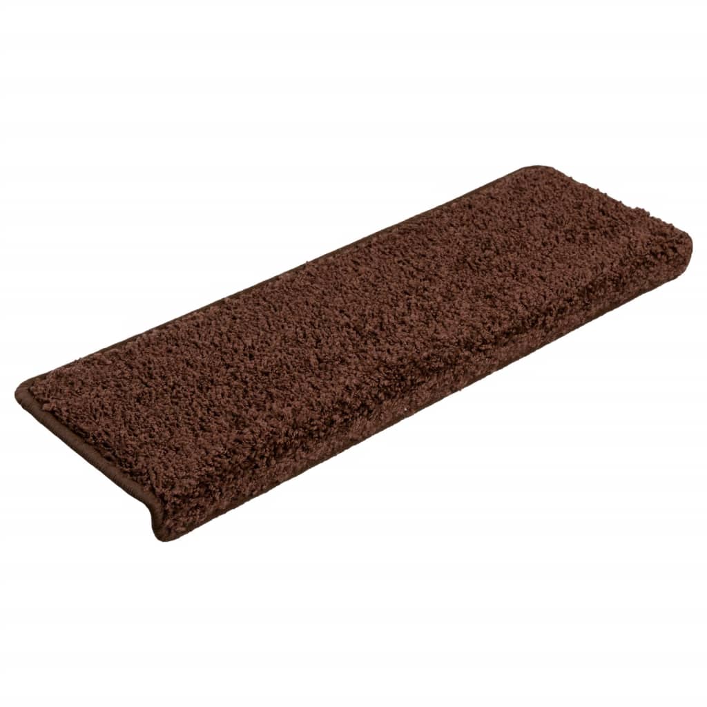 Prostirke za stepenice 10 kom 65x21x4 cm smeđe pravokutne rubove