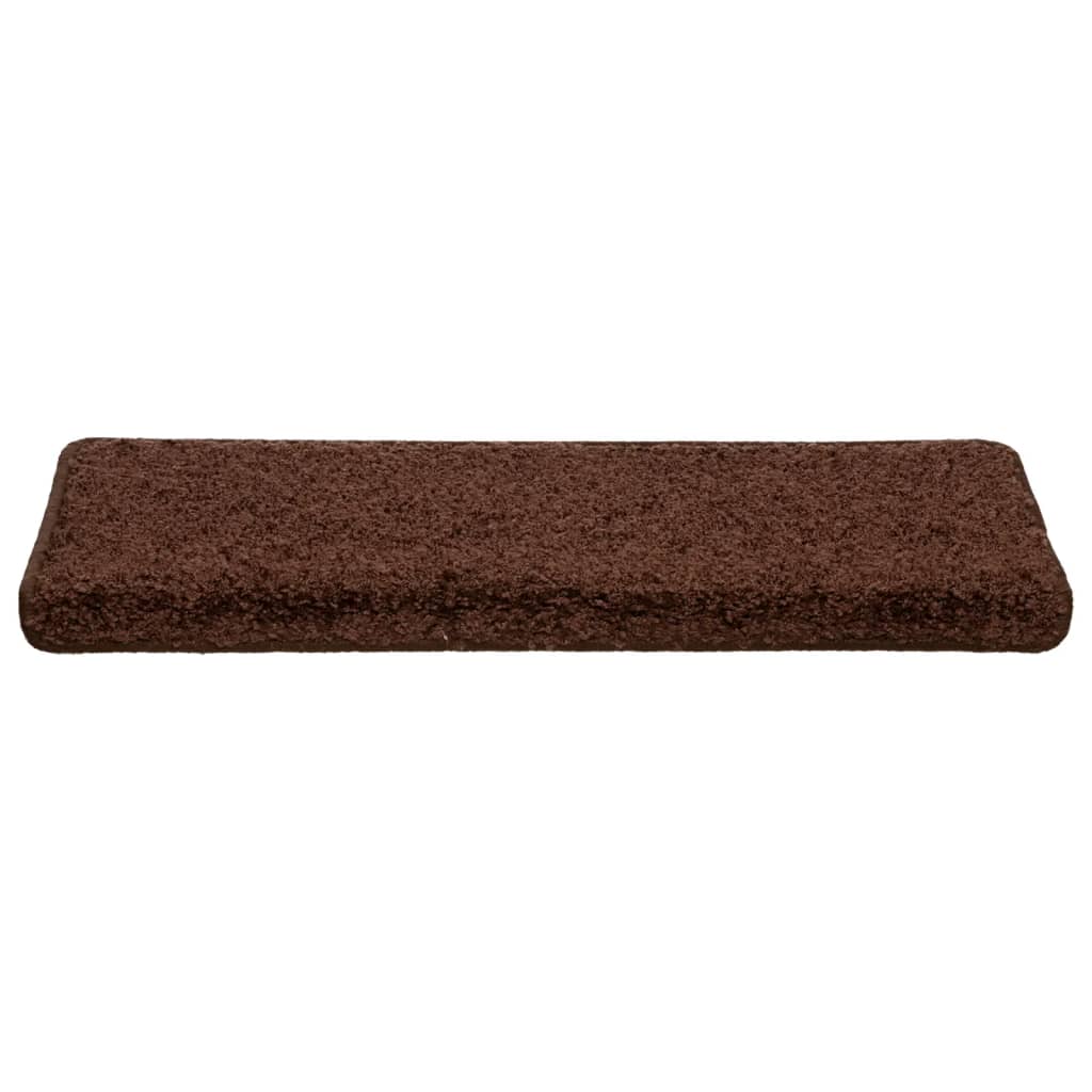 Prostirke za stepenice 10 kom 65x21x4 cm smeđe pravokutne rubove