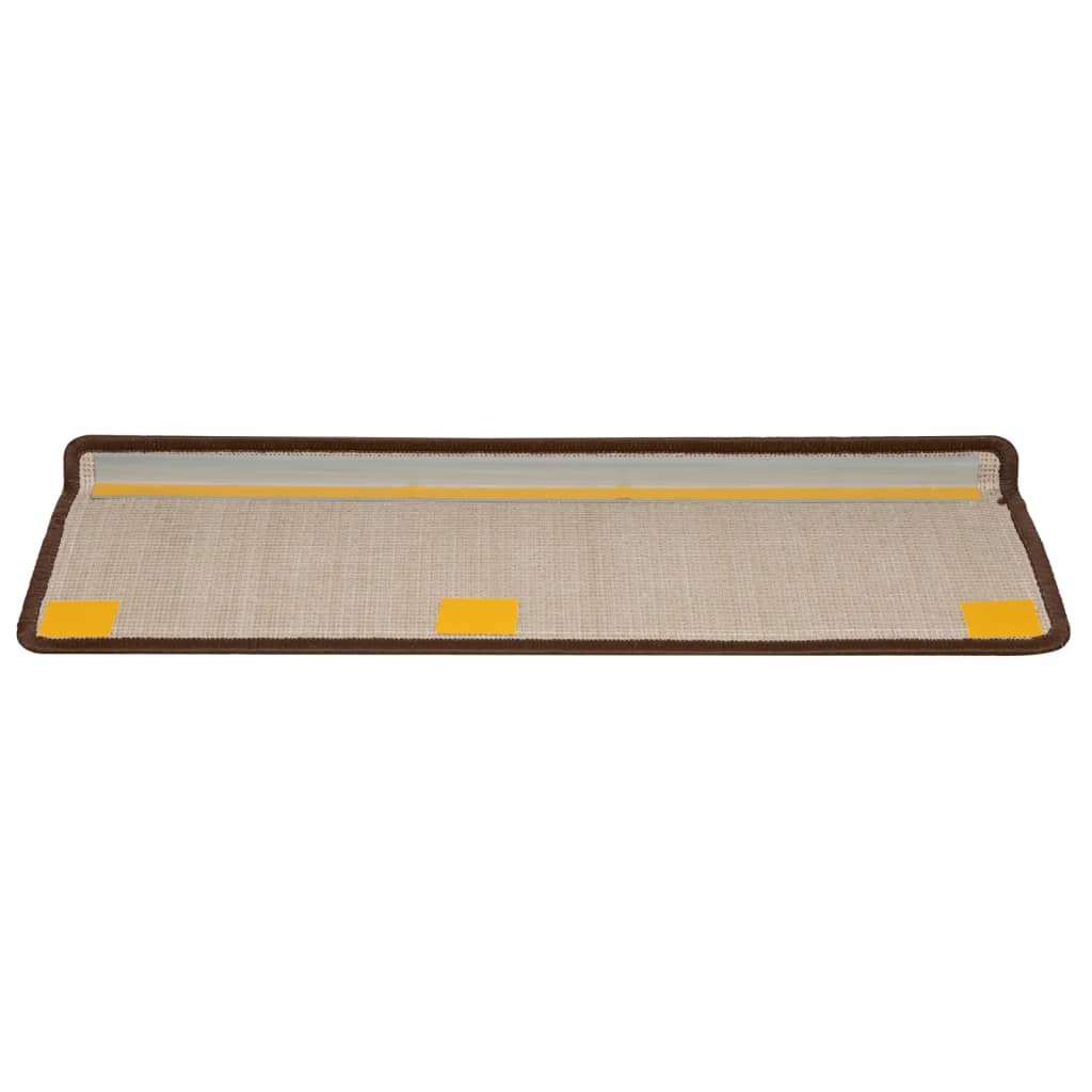 Prostirke za stepenice 10 kom 65x21x4 cm smeđe pravokutne rubove