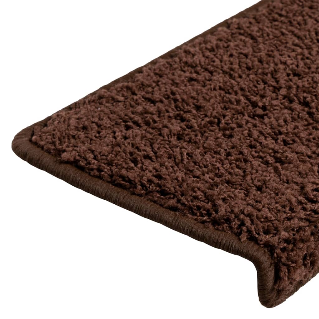 Prostirke za stepenice 10 kom 65x21x4 cm smeđe pravokutne rubove