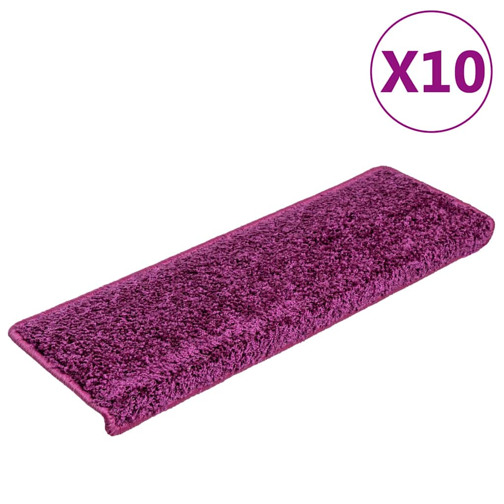 Prostirke za stepenice 10 kom 65x21x4 cm ljubičaste pravokutne rubove