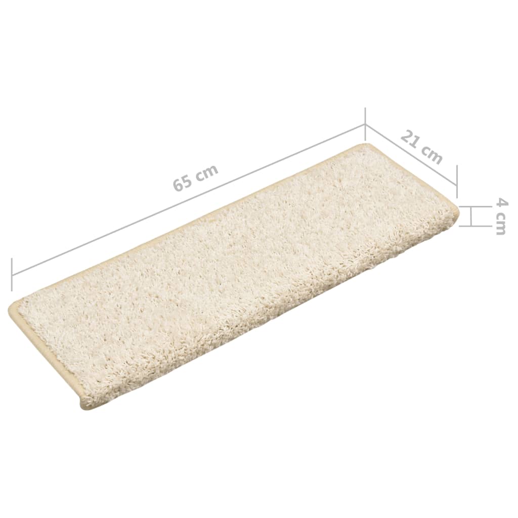 Prostirke za stepenice 10 kom 65x21x4 cm bijele pravokutne rubove