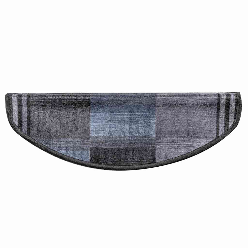 Otirači za stepenice samoljepljivi 10 kom 65x21x4 cm crno-sivi