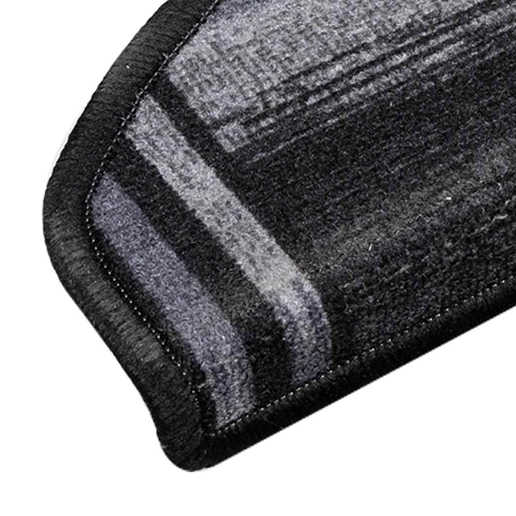 Otirači za stepenice samoljepljivi 10 kom 65x21x4 cm crno-sivi