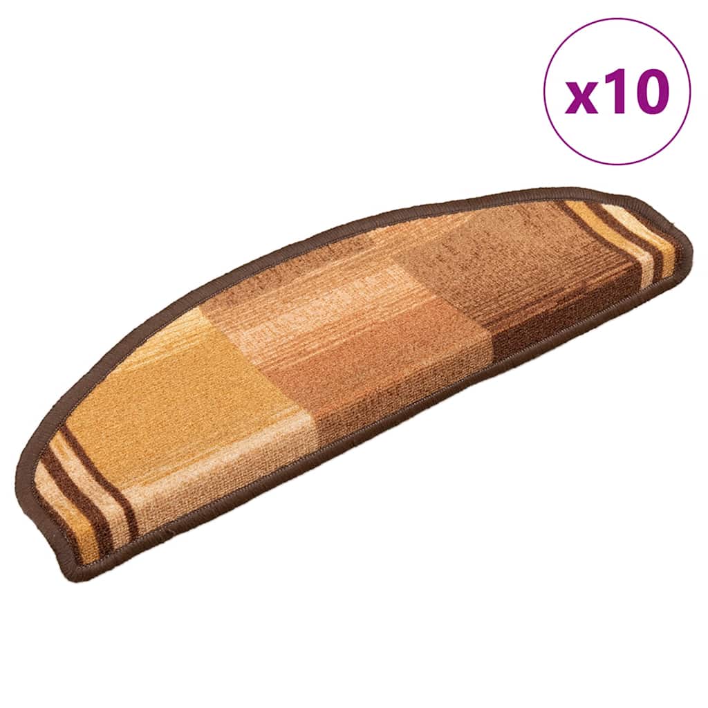 Otirači za stepenice samoljepljivi 10 kom 65x21x4 cm smeđi