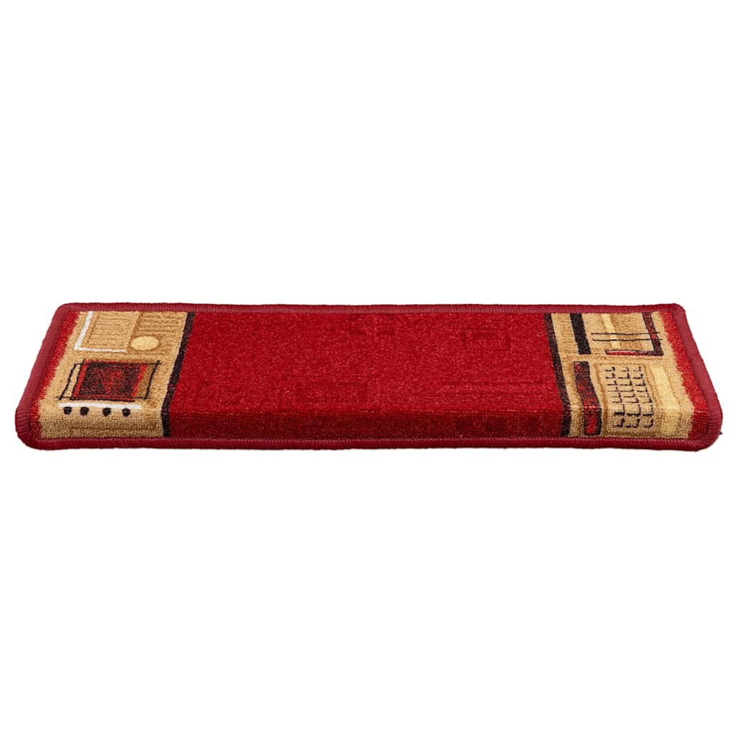 Otirači za stepenice samoljepljivi 5 kom 65x21x4 cm crveni