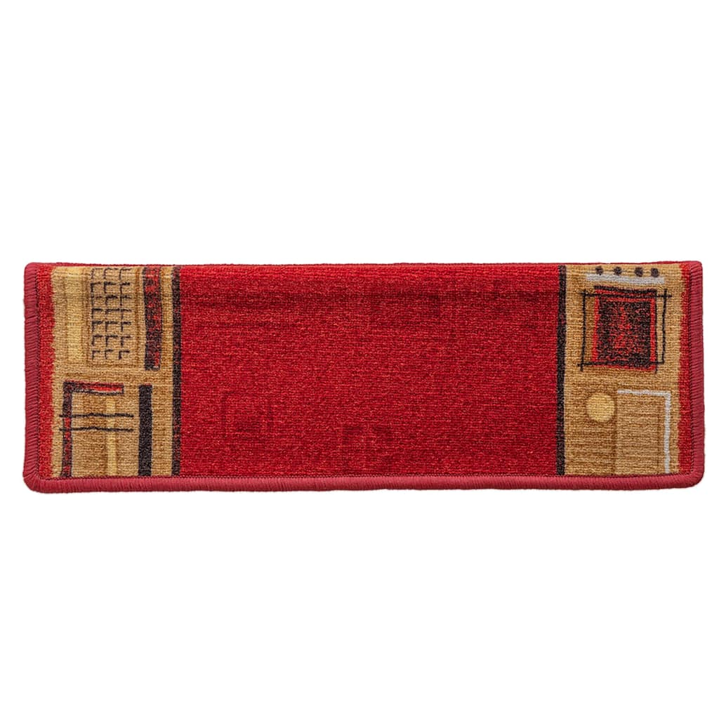 Otirači za stepenice samoljepljivi 10 kom 65x21x4 cm crveni