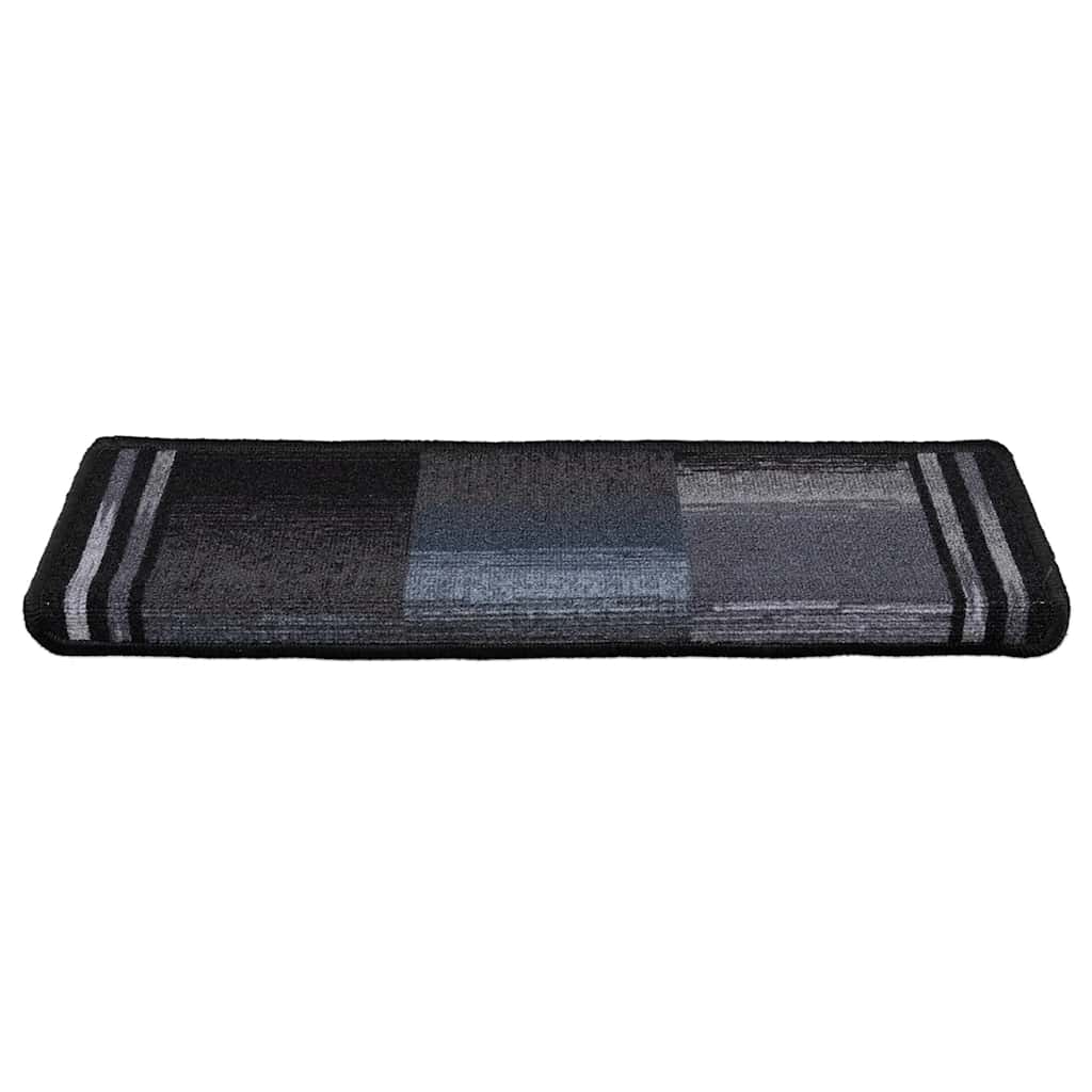 Otirači za stepenice samoljepljivi 10 kom 65x21x4 cm crno-sivi
