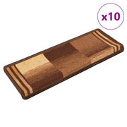 Otirači za stepenice samoljepljivi 10 kom 65x21x4 cm smeđi