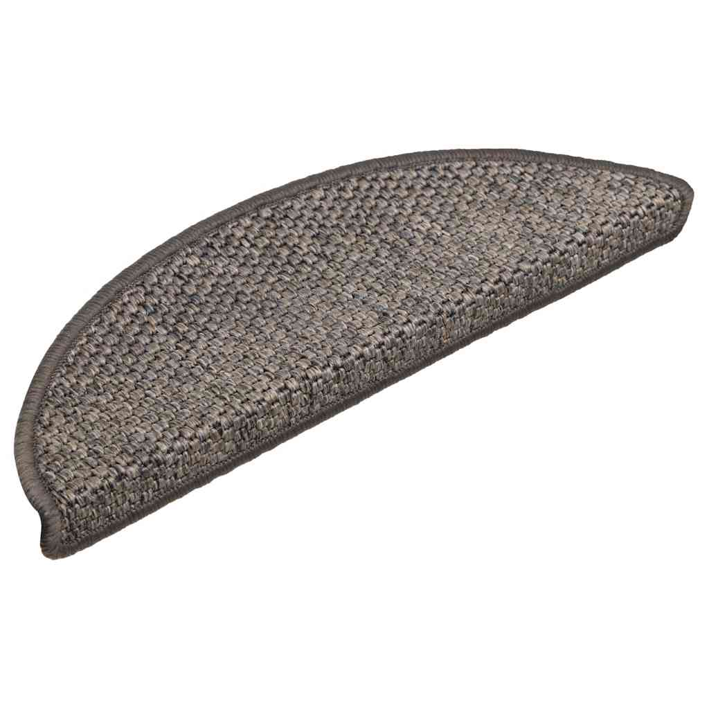 Samoljepljivi otirači za stepenice 15 kom 56x17x3 cm sivi/bež