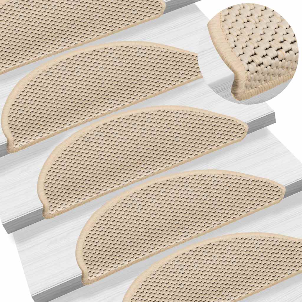 Samoljepljivi otirači za stepenice 15 kom 56x17x3 cm berber
