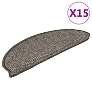 Samoljepljivi otirači za stepenice 15 kom 65x21x4 cm sivi/bež