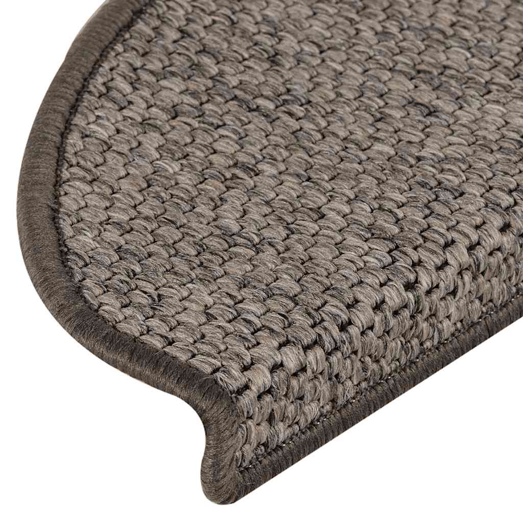 Samoljepljivi otirači za stepenice 15 kom 65x21x4 cm sivi/bež