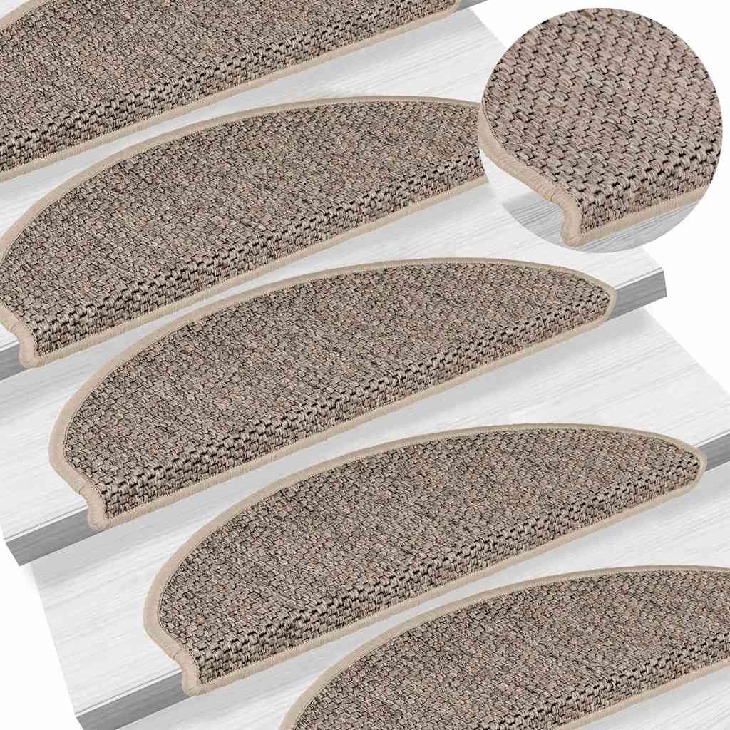 Samoljepljivi otirači za stepenice 15 kom 65x21x4 cm tamnobež