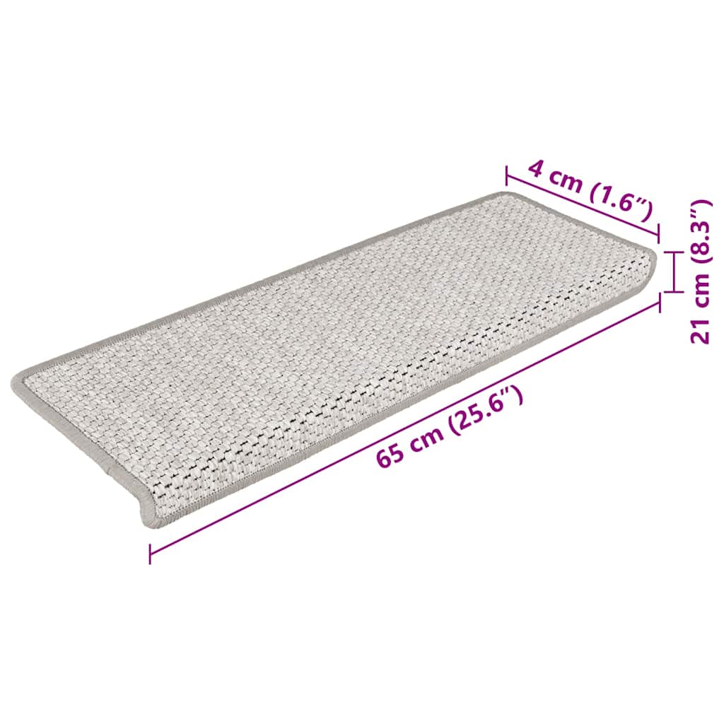Samoljepljivi otirači za stube 15 kom 65x21x4 cm boja platine