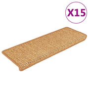 Samoljepljivi otirači za stepenice 15 kom 65x21x4 cm sisal
