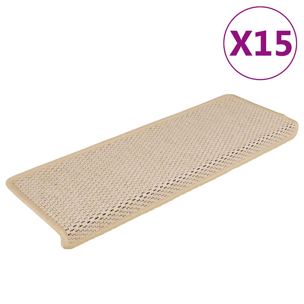 Samoljepljivi otirači za stepenice 15 kom 65x21x4 cm Berber