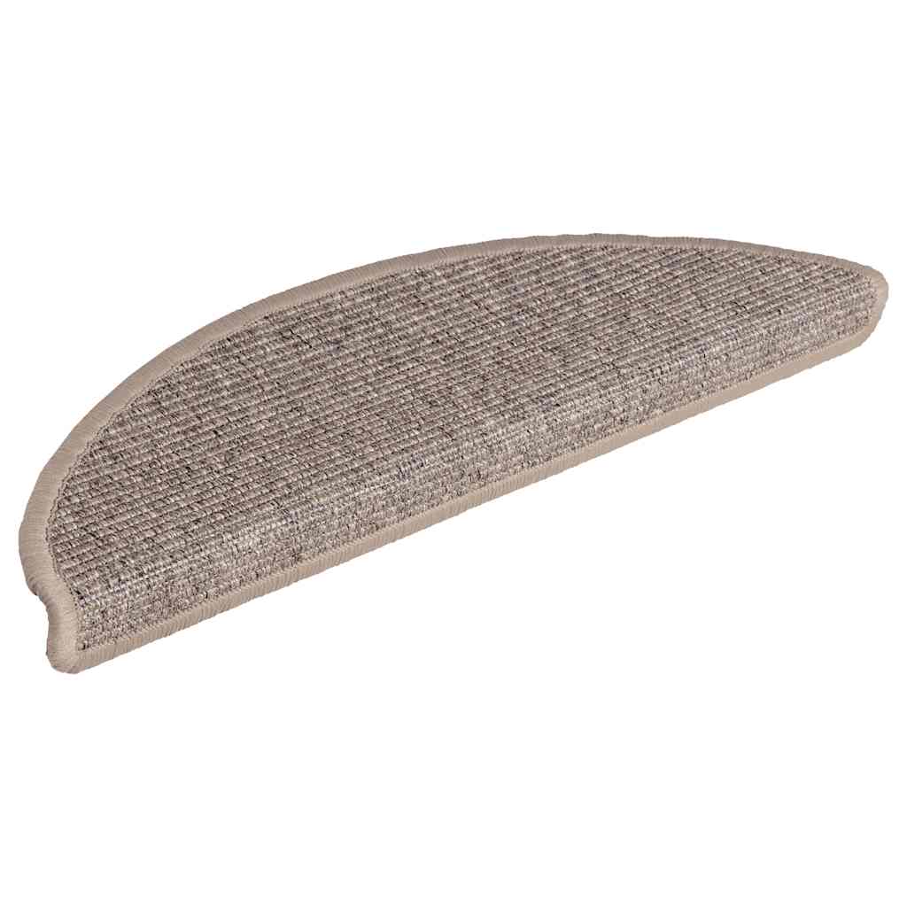 Prostirke za stepenice 15 kom 56x17x3 cm tamno bež poluokrugle