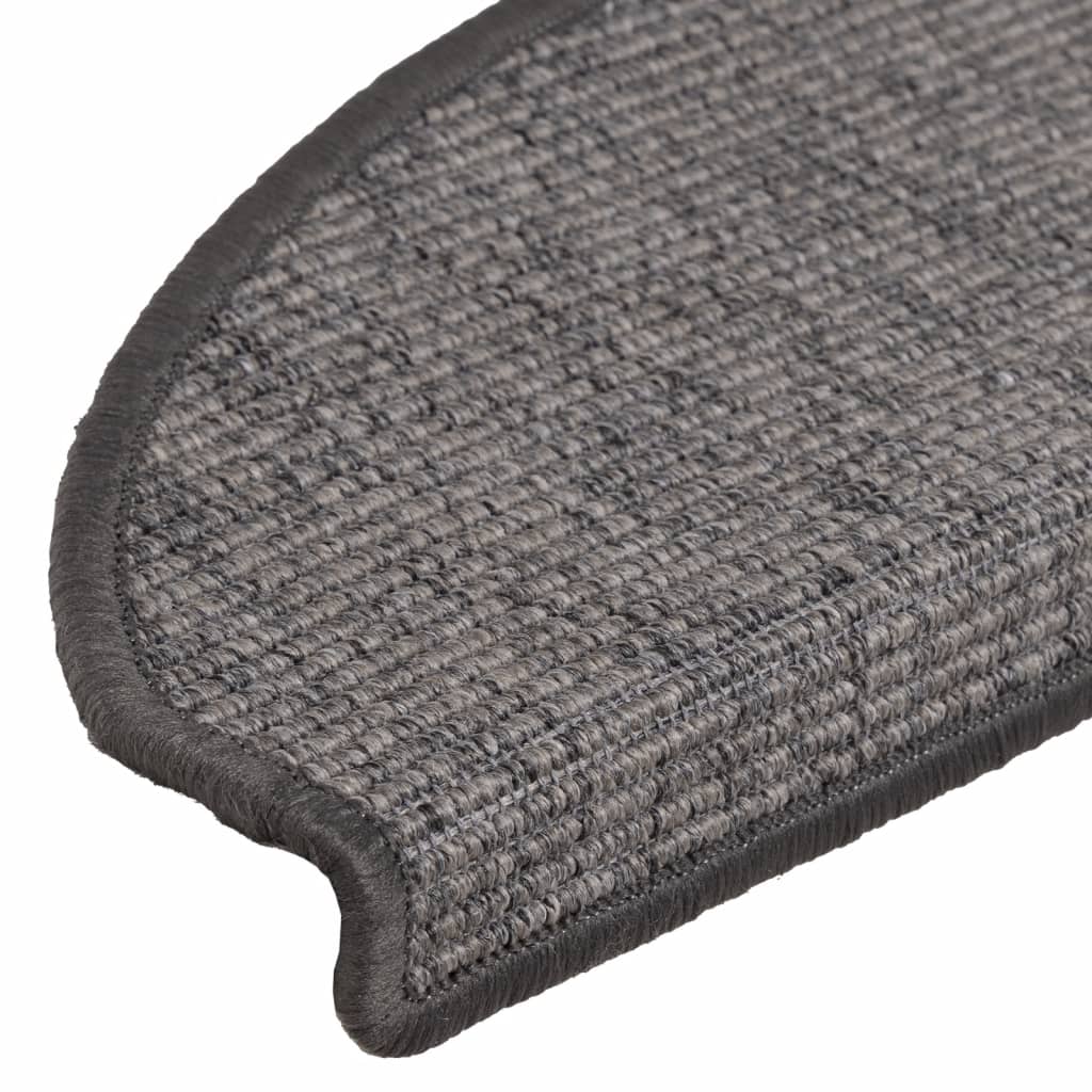 Prostirke za stepenice 15 kom 65x21x4 cm bež i sive poluokrugle velike