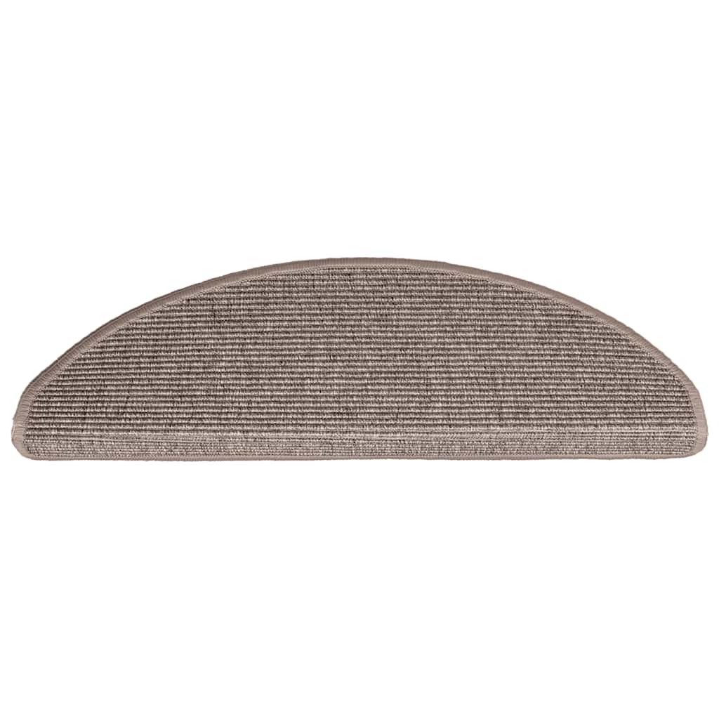 Prostirke za stepenice 15 kom 65x21x4 cm tamno bež poluokrugle velike