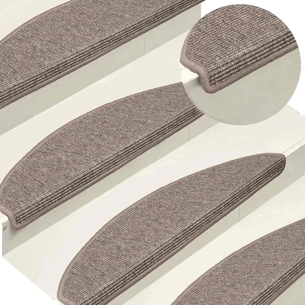 Prostirke za stepenice 15 kom 65x21x4 cm tamno bež poluokrugle velike