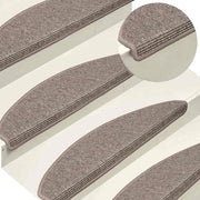 Prostirke za stepenice 15 kom 65x21x4 cm tamno bež poluokrugle velike