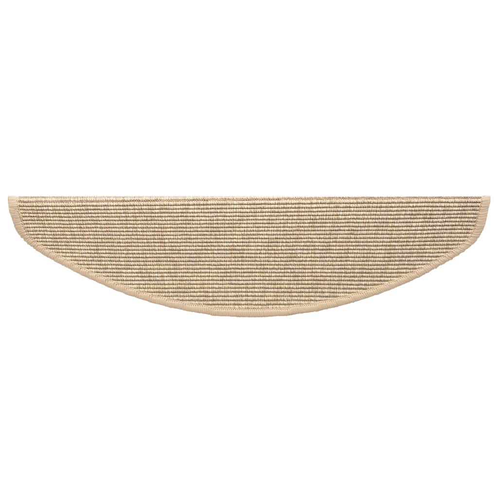 Prostirke za stepenice 15 kom 65x21x4 cm svijetlo bež poluokrugle velike