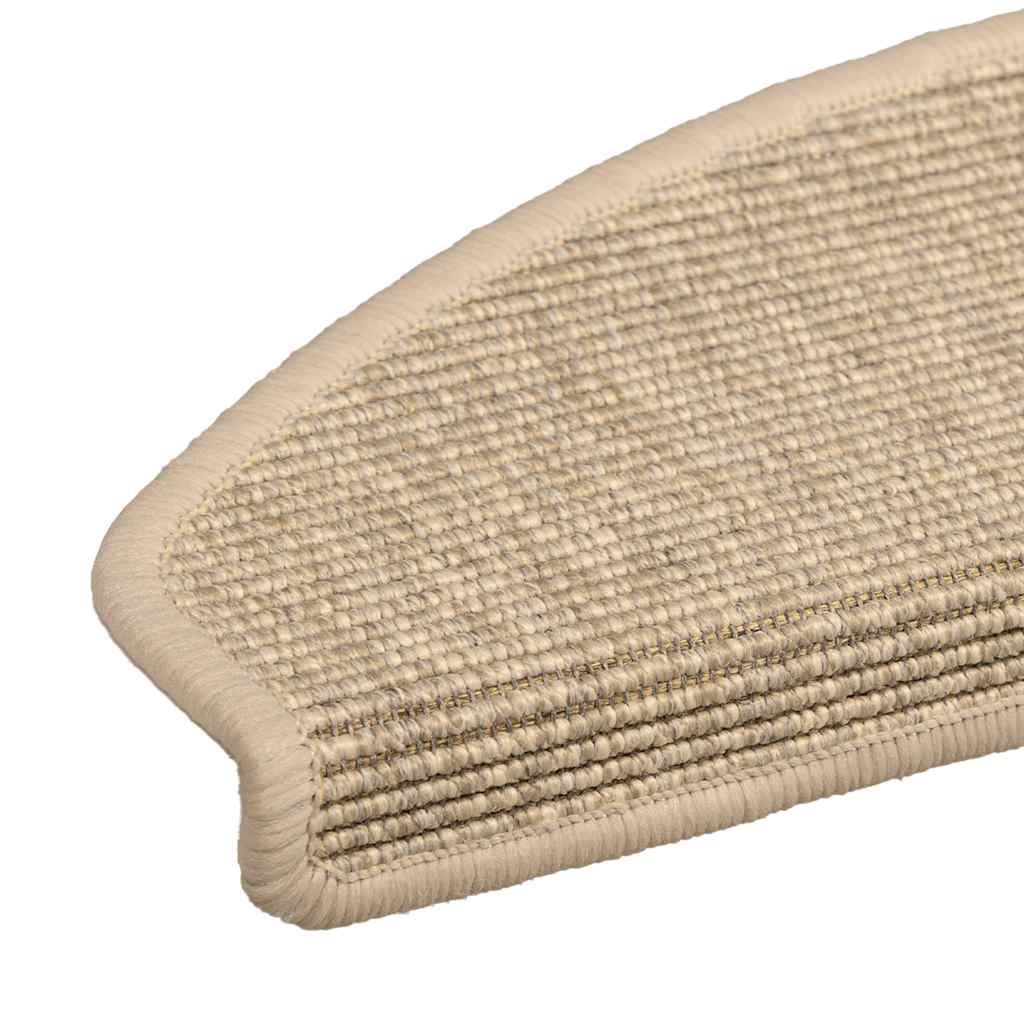Prostirke za stepenice 15 kom 65x21x4 cm svijetlo bež poluokrugle velike