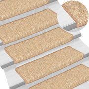 Prostirke za stepenice 15 kom 65x21x4 cm svijetlosmeđe pravokutne rubove