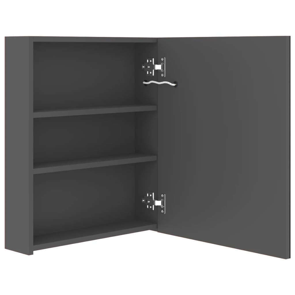 LED kupaonski ormarić s ogledalom sivi 50 x 14 x 60 cm