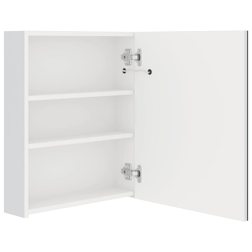 LED kupaonski ormarić s ogledalom sjajni bijeli 50 x 14 x 60 cm