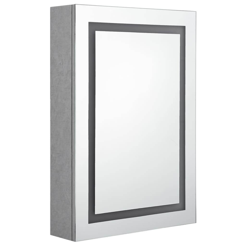 LED kupaonski ormarić s ogledalom boja betona 50 x 14 x 60 cm