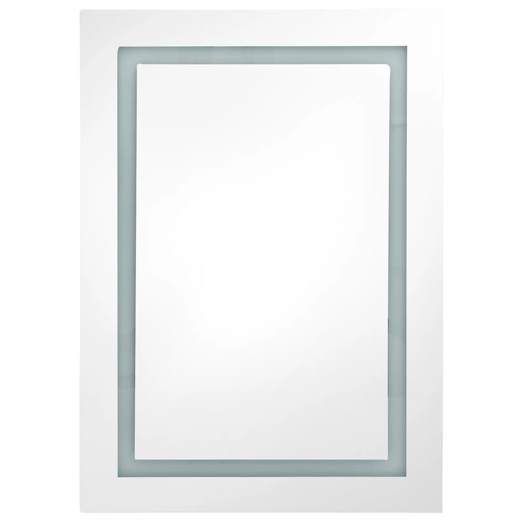 LED kupaonski ormarić s ogledalom sjajni sivi 50 x 13 x 70 cm