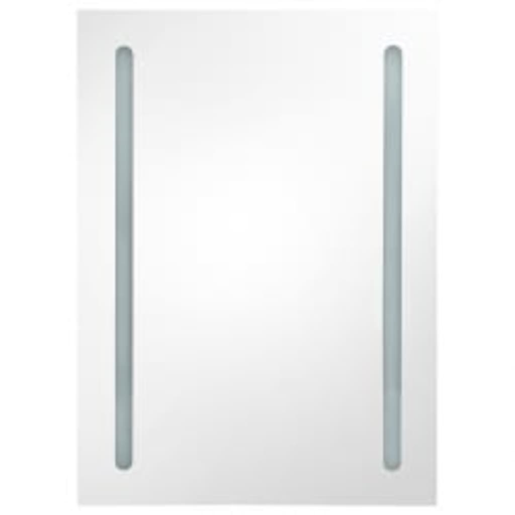 LED kupaonski ormarić s ogledalom sjajni sivi 50 x 13 x 70 cm