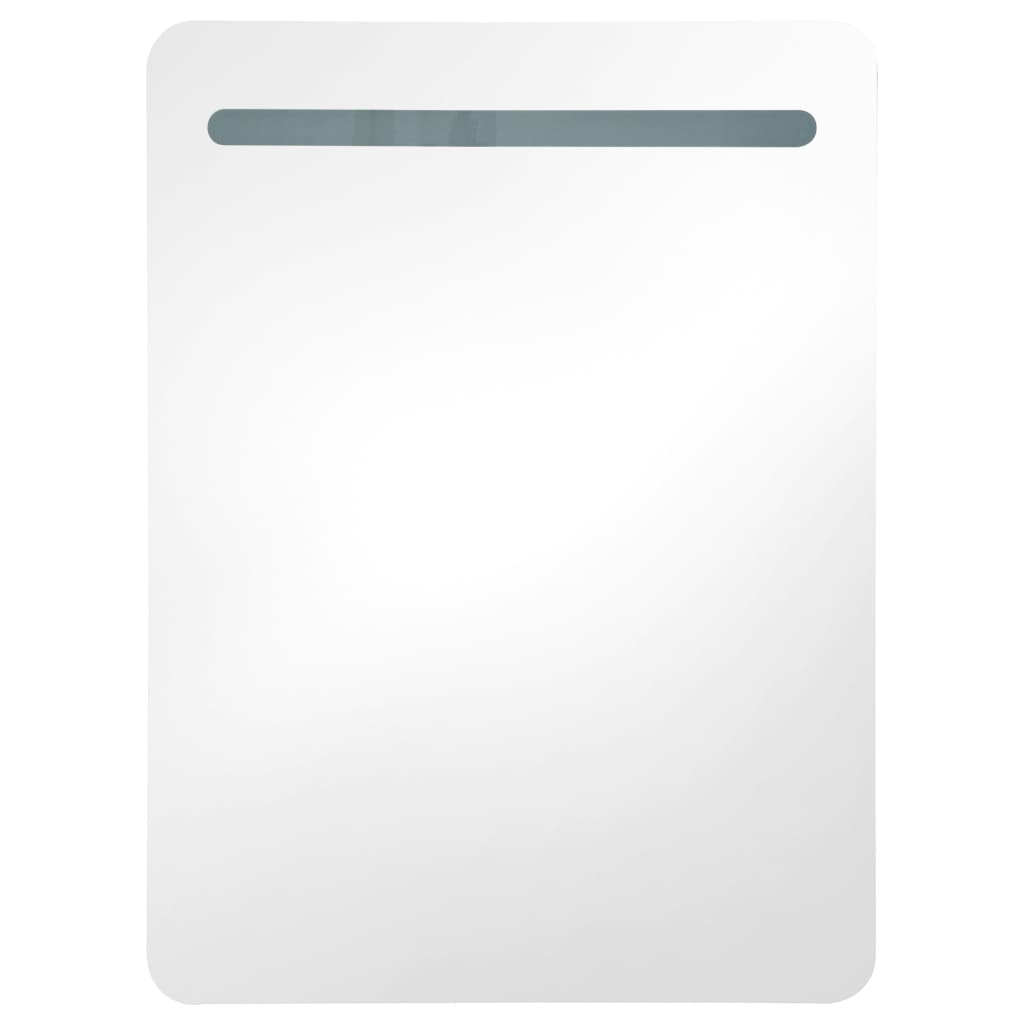 LED kupaonski ormarić s ogledalom sjajni crni 60 x 11 x 80 cm
