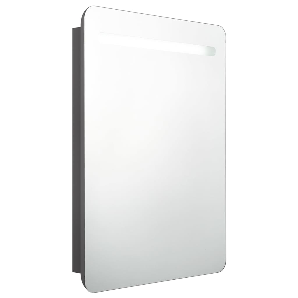 LED kupaonski ormarić s ogledalom sivi 60 x 11 x 80 cm
