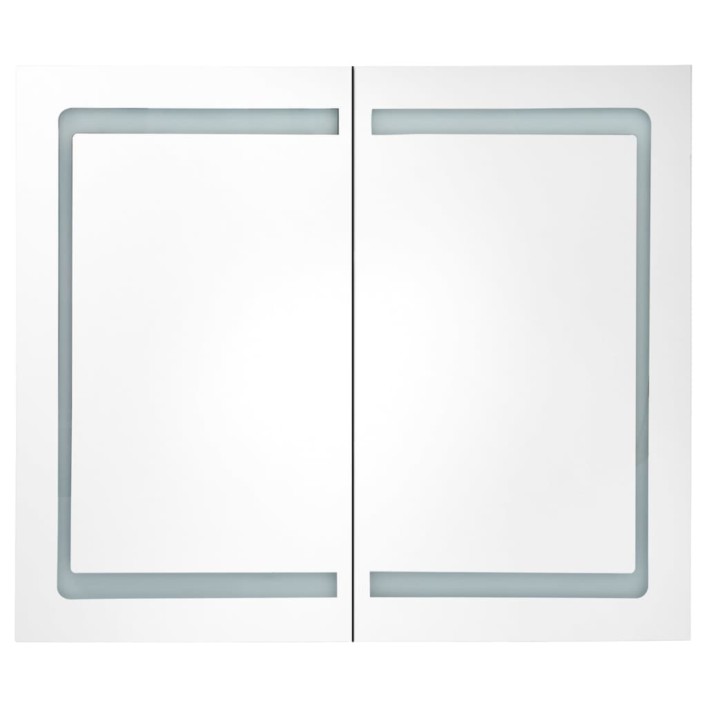 LED kupaonski ormarić s ogledalom sivi 80 x 12 x 68 cm