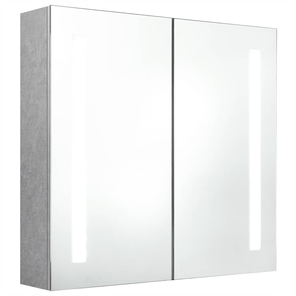 LED kupaonski ormarić s ogledalom boja betona 62 x 14 x 60 cm