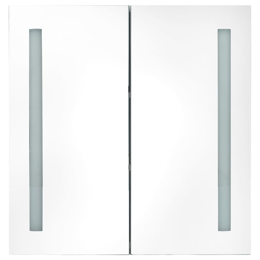 LED kupaonski ormarić s ogledalom sjajni sivi 62 x 14 x 60 cm