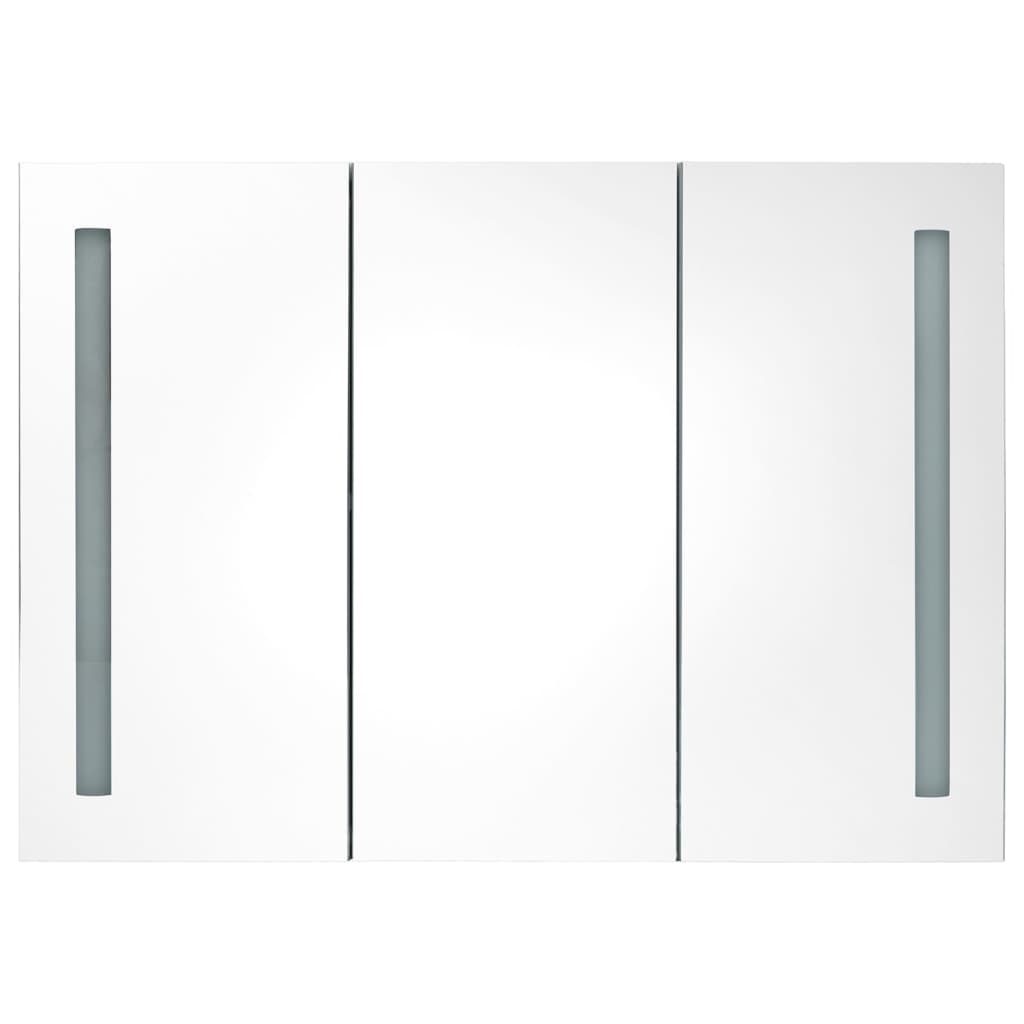 LED kupaonski ormarić s ogledalom 89 x 14 x 62 cm sjajni crni
