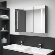 LED kupaonski ormarić s ogledalom 89 x 14 x 62 cm sjajni sivi