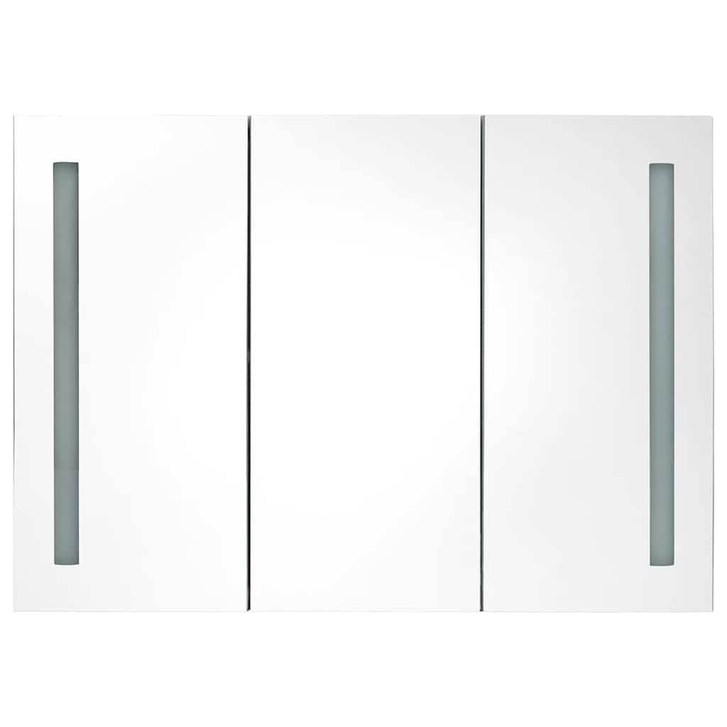 LED kupaonski ormarić s ogledalom 89 x 14 x 62 cm sjajni bijeli
