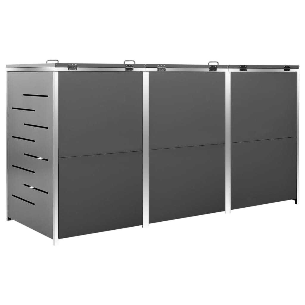 Spremište za tri kante za smeće 207 x 77,5 x 112,5 cm čelično