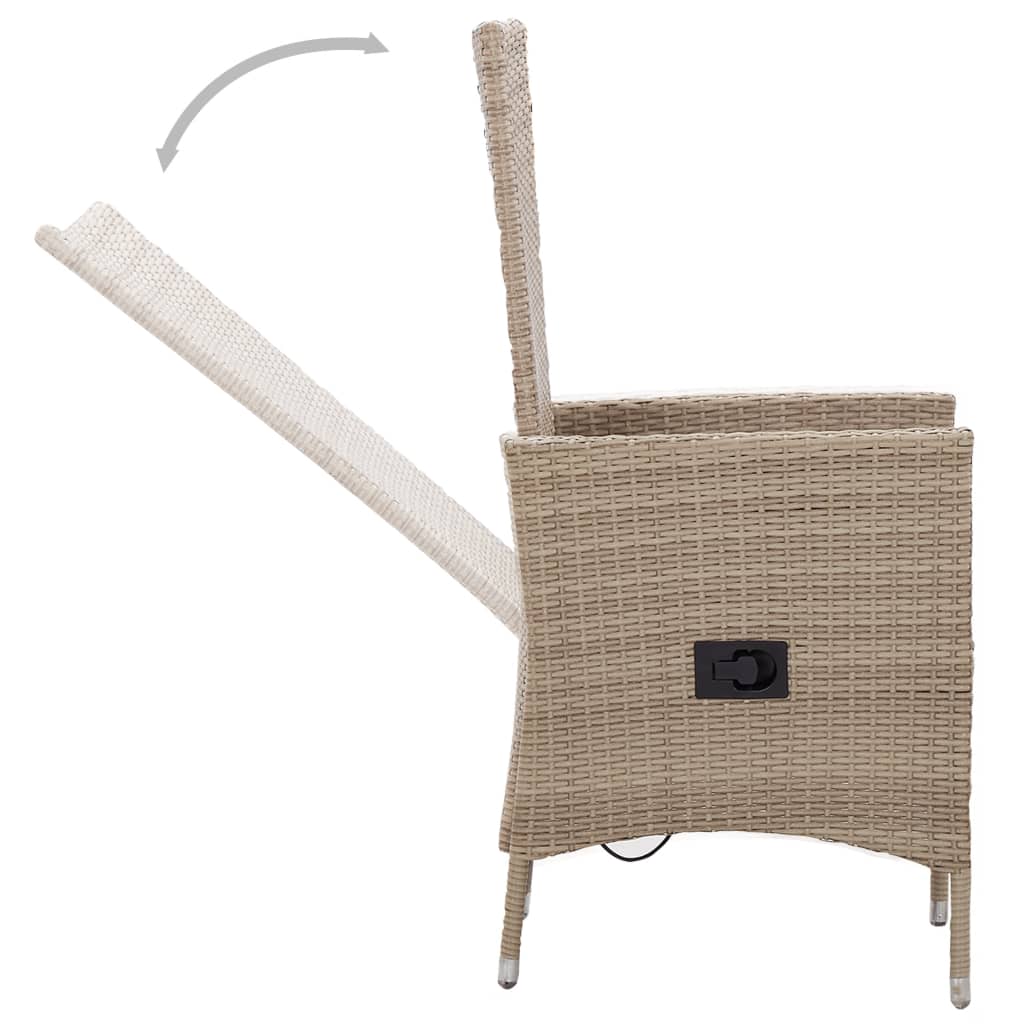5-dijelni vrtni blagovaonski set bež