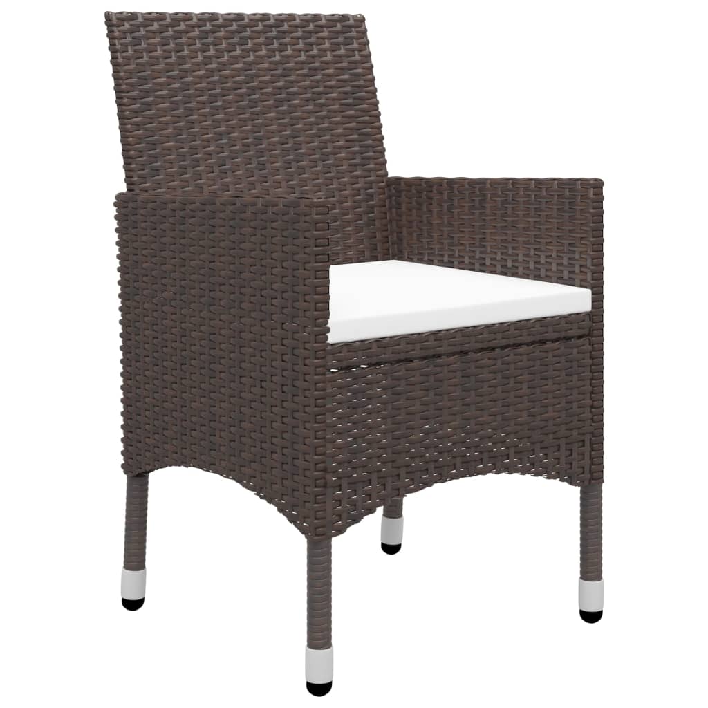 5-dijelni vrtni blagovaonski set smeđi